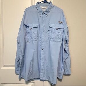 Columbia PFG Button Down Up Fishing Shirt Adult XXL Long Sleeve Vented Back